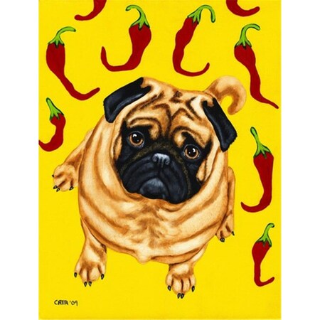 Carolines Treasures Pick a Pepper Pug Flag Canvas House Size AMB1412CHF